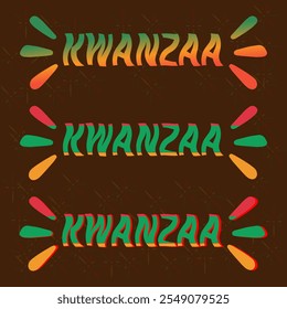 Happy Kwanzaa celebration banner with candles. Vector illustration of Kwanzaa. Holiday african symbols with lettering on  colorful background. eps 10