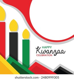 Happy Kwanzaa Celebration poster with space for image, Greeting card