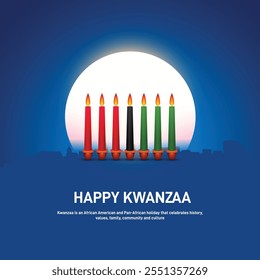 Feliz kwanzaa. Feliz Anuncio creativo kwanzaa, póster, publicación en redes sociales, postal, telón de fondo, Anuncio de Web, fondo, Plantilla, diseño de festón, etc.