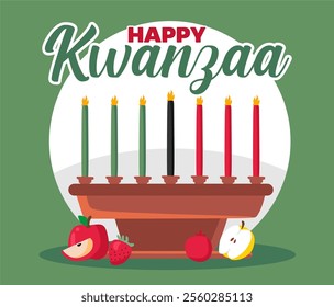 happy kwanzaa day with kwanzaa candles