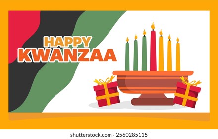 happy kwanzaa day with kwanzaa candles