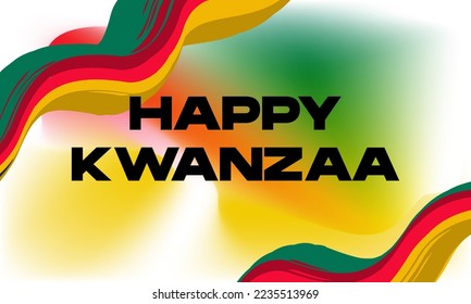 Happy Kwanzaa Day. With Fluid wavy frame border and gradient. Black history. Poster, card, banner and background. Vector