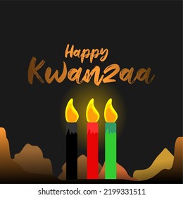 Happy Kwanzaa Day Template. Free space for text and logos.