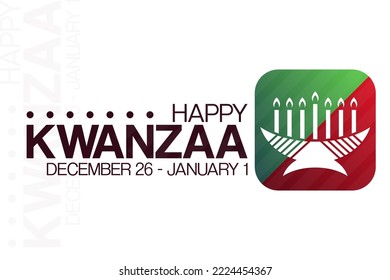 Happy Kwanzaa. December 26 - January 1. Vector illustration. Holiday poster