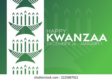 Happy Kwanzaa. December 26 - January 1. Vector illustration. Holiday poster