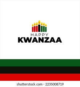 Happy Kwanzaa. December 26 - January 1. Holiday concept. Template for background, banner, card, poster with text inscription.