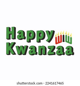 Happy Kwanzaa. December 26 - January 1. Holiday concept. Template for background, banner, card, poster with text inscription