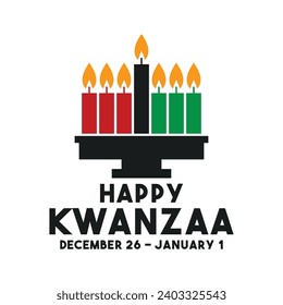 Happy Kwanzaa. December 26 to January 1. Eps 10.