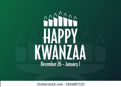 Happy Kwanzaa. December 26 until January 1. Holiday concept. Template for background, banner, card, poster with text inscription. Vector EPS10 illustration