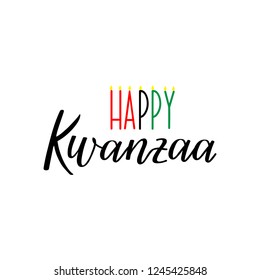 Happy Kwanzaa decorative greeting card. Vector illustration. Lettering