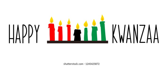 Happy Kwanzaa decorative greeting card. Vector illustration. Lettering