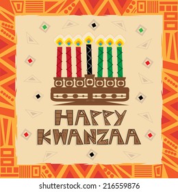 Happy Kwanzaa - Happy Kwanzaa decorative greeting card. Eps10