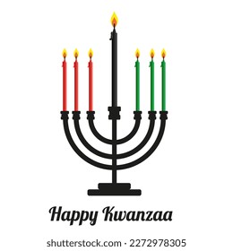 Happy kwanzaa design candle red black green