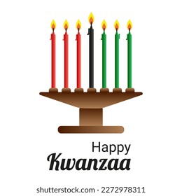 Happy kwanzaa design candle red black green