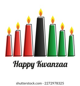 Happy kwanzaa design candle red black green