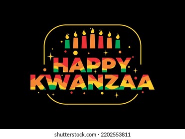 Diseño del efecto de texto del evento Happy Kwanzaa