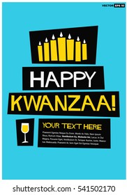 Happy Kwanzaa (Flat Style Vector Illustration Holiday Quote Poster Design)