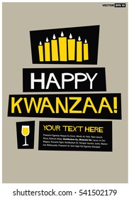 Happy Kwanzaa (Flat Style Vector Illustration Holiday Quote Poster Design)