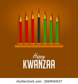 Felices saludos kwanzaa, festivos kwanzaa vitales con velas