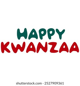 Feliz texto escrito a mano de Kwanzaa para la tradicional fiesta étnica afroamericana. Festival de culturas afroamericanas. 