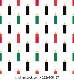 Happy Kwanzaa Holiday African Seamless Pattern Design with Festival Style Element on Template Hand Drawn Cartoon Flat Illustration