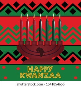 Happy Kwanzaa holiday background. African American cultures festival. Vector illustration