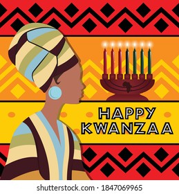 Happy Kwanzaa holiday background. African American cultures festival. Vector illustration