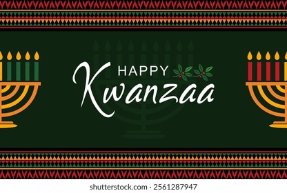 Happy Kwanzaa holiday background. African American cultural festival. . Best for banners, cards, and social media posts.