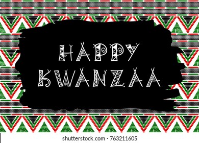 Happy Kwanzaa holiday background vector. African American cultures festival. Ethnic design for celebration banner, greeting card, traditional illustration.