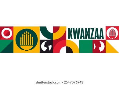 Feliz Kwanzaa. Concepto de Festiva. Plantilla de fondo, Anuncio, tarjeta, cartel con texto. Vector EPS10 ilustración