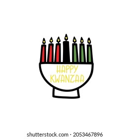 Happy Kwanzaa. Holidays lettering. Ink illustration. Modern brush calligraphy Isolated on white background