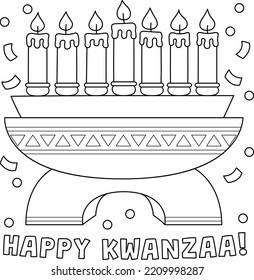 Feliz Coloreo en Kwanzaa Kinara para niños