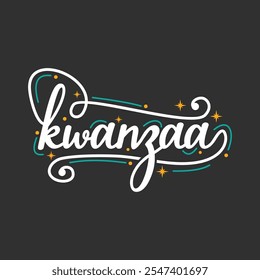 Happy kwanzaa lettering color vector design