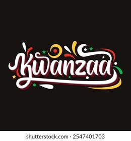 Happy kwanzaa lettering color vector design