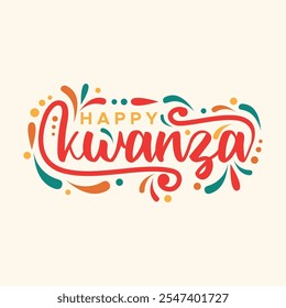 Happy kwanzaa lettering color vector design