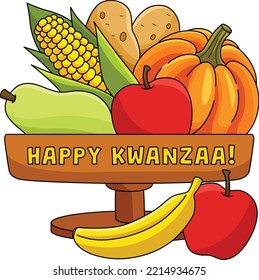 Happy Kwanzaa Mazao Cartoon Colored Clipart