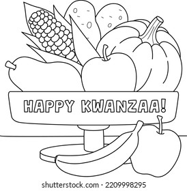 Happy Kwanzaa Mazao Coloring Page for Kids