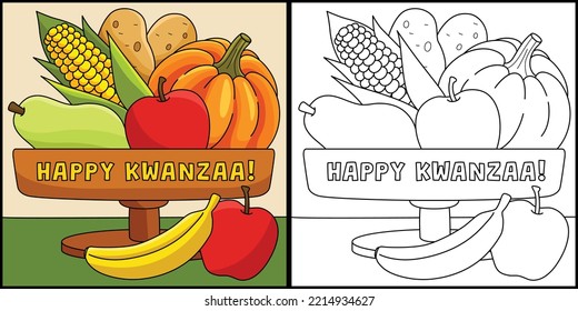 Happy Kwanzaa Mazao Farbbildner Illustration