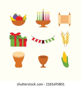 happy kwanzaa religion symbol logo icon design vector flat modern illustration