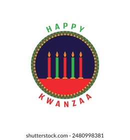 Happy Kwanzaa rounded design with candles