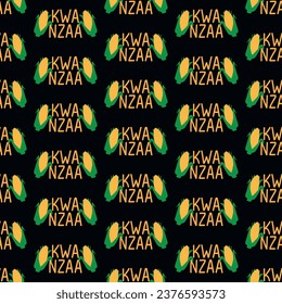 Happy Kwanzaa. Seamless pattern. African American holidays. Print for textile, wallpaper, covers, surface. Retro stylization. For fashion fabric.