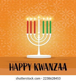 HAPPY KWANZAA with text and orange background