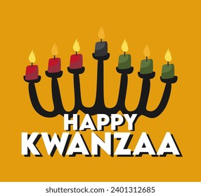 Happy Kwanzaa. Traditional african american ethnic holiday