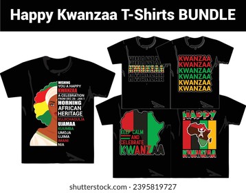 Happy Kwanzaa T-Shirts  T-Shirt Designs BUNDLE Holiday