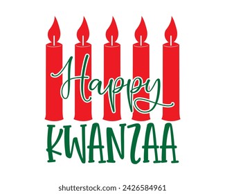 Happy kwanzaa typography t-shirt design