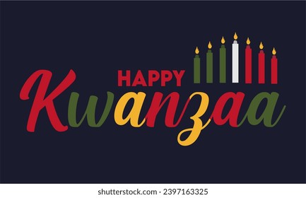 Gráfica plana del vector de Kwanzaa feliz