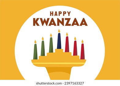 Happy Kwanzaa vector flat illustration