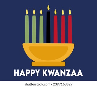 Gráfica plana del vector de Kwanzaa feliz