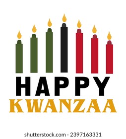 Gráfica plana del vector de Kwanzaa feliz