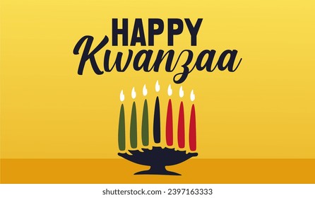 Gráfica plana del vector de Kwanzaa feliz